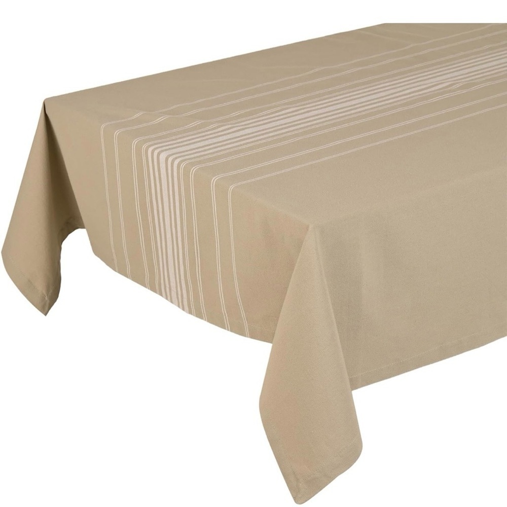 NEW! Yourtablecloth Striped Rectangle Tablecloth (Beige, 60 x 84)